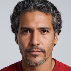 Latin American Man Against White Background
