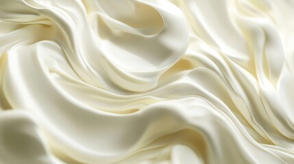 Obraz premium Luxurious Cream Silk Fabric with Elegant Folds and Soft Texture for Fashion and Interior Design Backgrounds