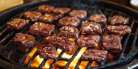 Delicious Korean barbecue, known as Yakiniku, features a variety of grilled meats. Enjoy the rich flavors of Yakiniku, a popular dish that brings people together for a satisfying meal.