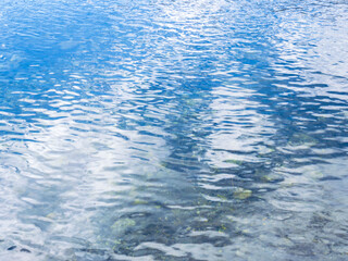 川の水面に映る冬の青空09
