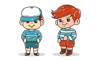 Two cool boys vector illustration