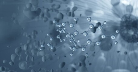 Folinic acid rotating molecular 3d structure ball-and-stick model, looped video chemotherapy antidotes