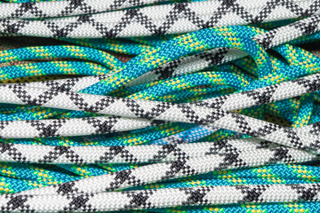 Colorful climbing rope as a texture