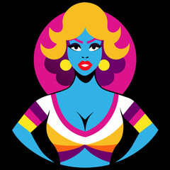 Colorful Disco Diva Illustration Perfect Fit for T-Shirt Designs