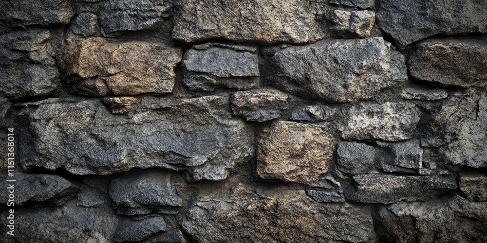 Poster close up view showcasing a detailed stone wall background, highlighting the textures and patterns th