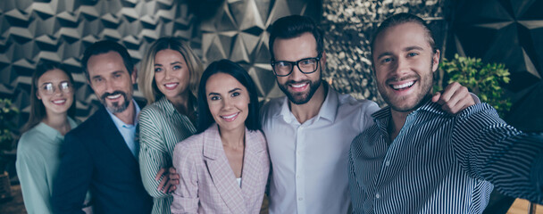 Work company development seminar is over Positive smart business people marketers partners take...