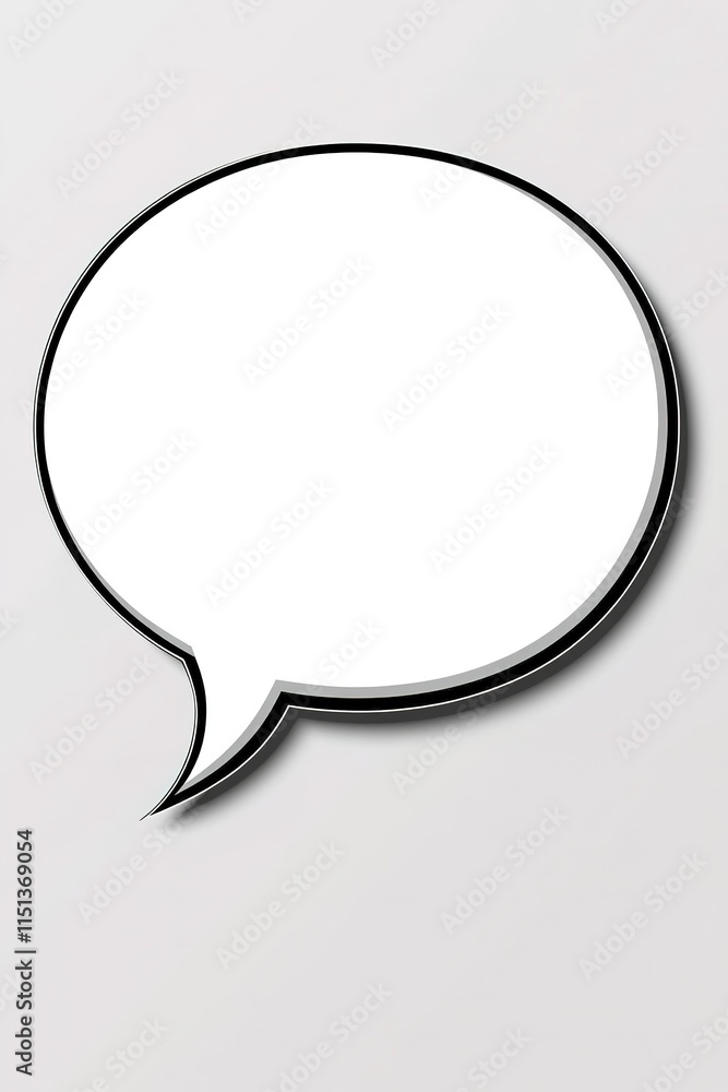 Poster speech bubble design features clean lines and empty space for cr