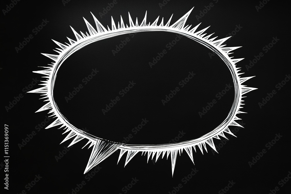 Poster bold speech bubble design with sharp edges, perfect for expressi