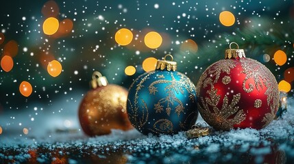 A Celebration of Christmas tree, Santa Claus with gift box, champagne and Beautiful Christmas holiday frame of fir branches with happy new year 2025