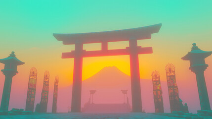 和柄-新年の富士山