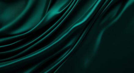  luxurious and abstract wallpaper ,Beautiful dark green background with elegant waves of satin fabric