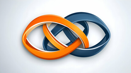 Abstract Infinity Loop Design, Intertwined Curves,  White Background, Branding, Website Graphic.