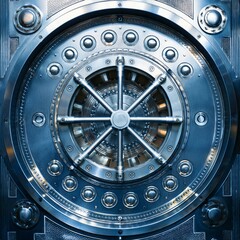 Closeup of bank vault door