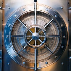 Naklejka premium Closeup of bank vault door