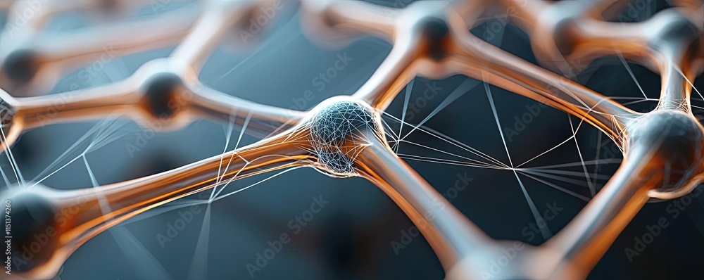Poster chronic lower respiratory disease concept. close-up view of molecular structures showcasing connecti