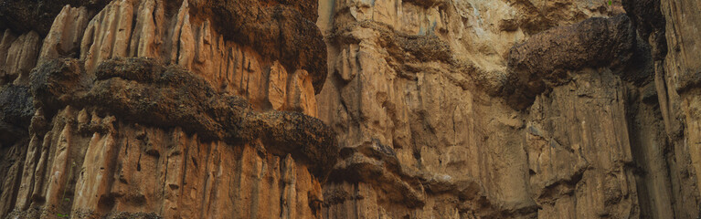 travel and people activity concept with mountain and rock in tropical forest