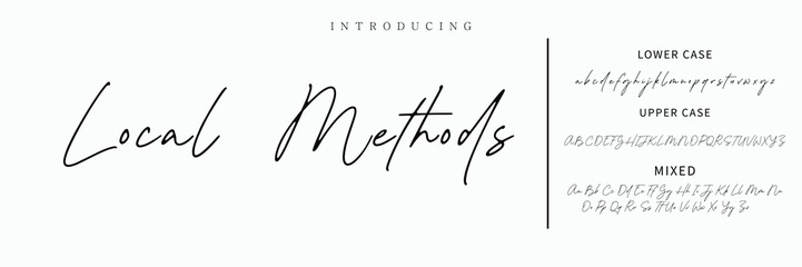 Hand drawn vector alphabet. Modern monoline signature script font. Elegant Signature Font. Best Alphabet Beautiful Calligraphy Signature Font lettering