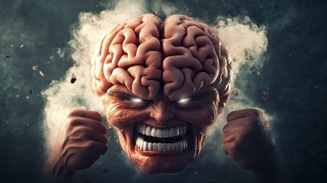Rage Unleashed: A Furious Brain Exploding with Power and Anger