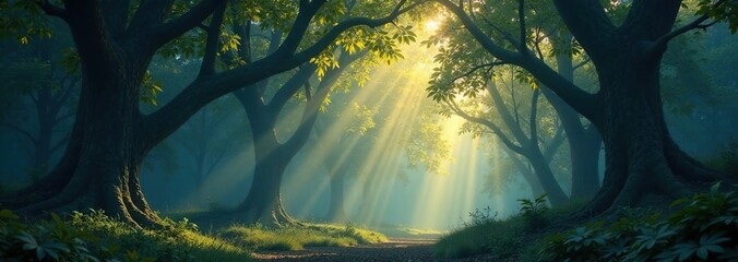 Naklejka premium Softly lit skeleton leaves form a mystical forest canopy, forest, canopy, natural