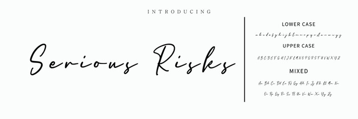 Hand drawn vector alphabet. Modern monoline signature script font. Elegant Signature Font. Best Alphabet Beautiful Calligraphy Signature Font lettering