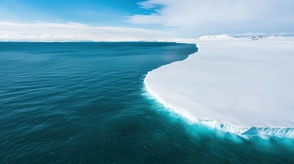 Naklejka premium Serene Arctic Landscape with Ice and Ocean