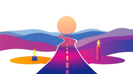Obraz premium Abstract Curving highway on a White Background