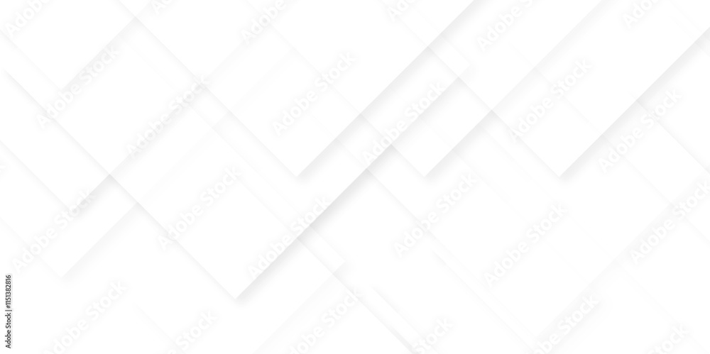 Poster modern abstract white background design with layers of textured white transparent material in triang