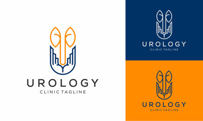 Urology Clinic Logo. This minimalist abstract logo has two elements, namely kidneys and hands. Suitable for use as a logo for clinics, hospitals, health organizations, health services