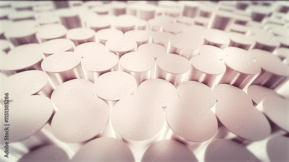 Poster abstract round 4k background random motion, 3d dark animation.