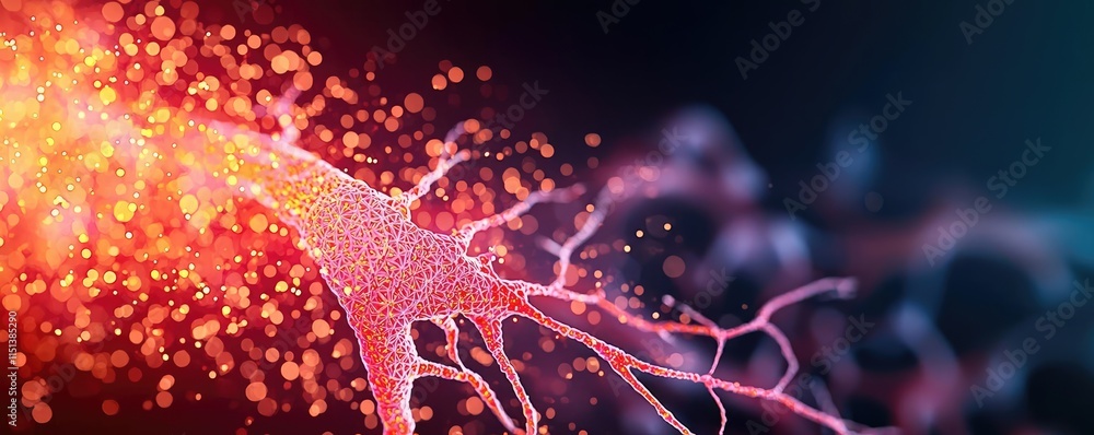 Poster epilepsy disease concept. colorful representation of neural connections depicting electrical signals