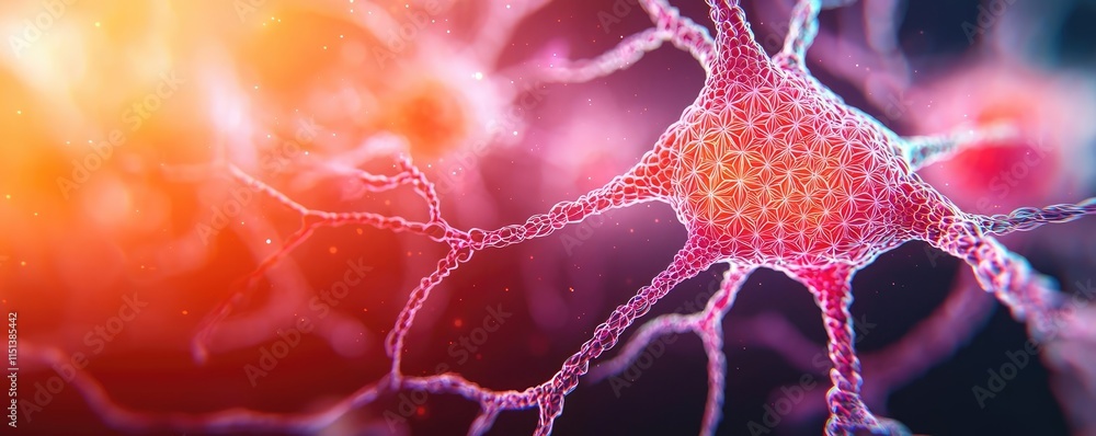 Poster epilepsy disease concept. detailed close-up of neurons showcasing vibrant colors and intricate struc