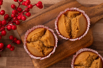 Delicious Chinese steamed sponge cake named Fa Gao for lunar new year festival traditional food.