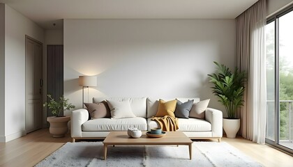 modern living room with sofa, couches and furniture