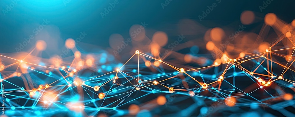 Poster epilepsy disease concept. abstract network connections with glowing lights in a digital environment.