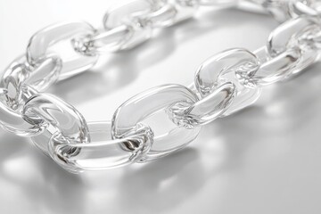 Fototapeta premium Clear Chain Looped on White Table Surface