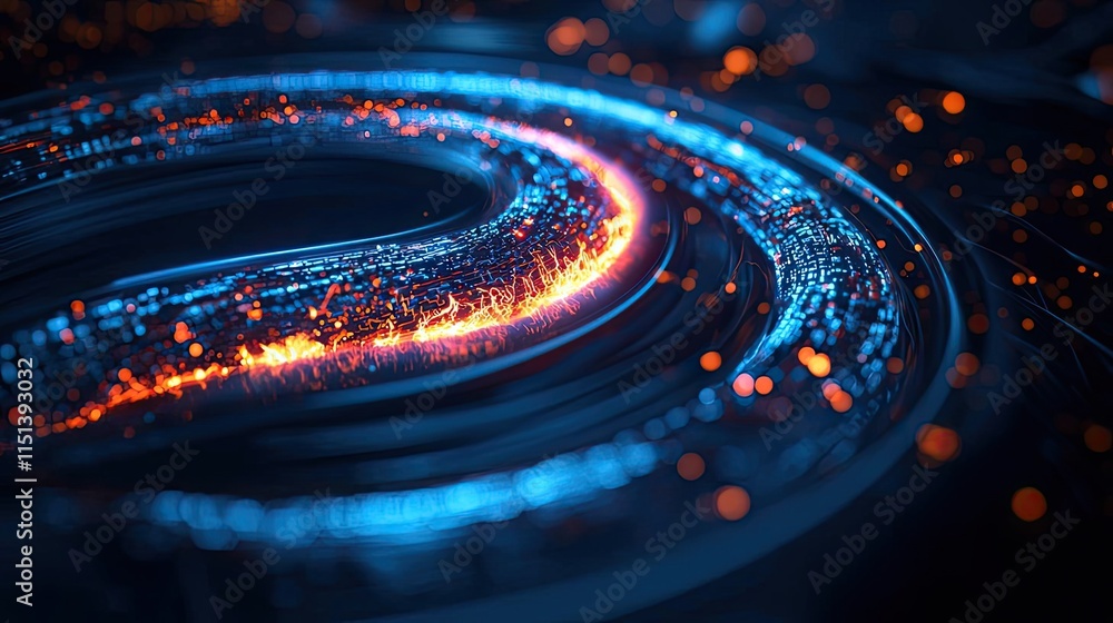 Poster gastroesophageal reflux disease concept. a mesmerizing swirl of blue and orange light creating a dyn