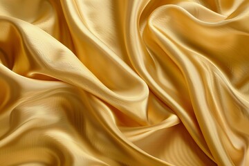 Obraz premium Smooth, luxurious golden silk fabric flowing and forming elegant folds, perfect for backgrounds and design projects