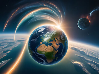 Fototapeta premium earth and sun