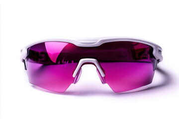 Stylish sports sunglasses with purple lenses for active living.