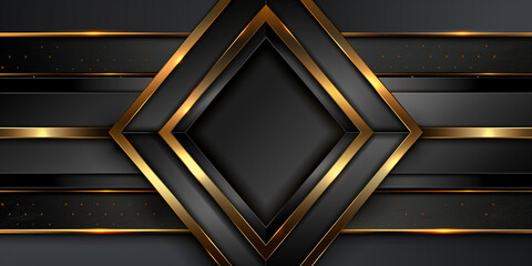 Luxurious abstract black and golden geometric background
