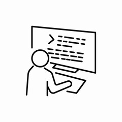 code programming software the man codes icon vector sign