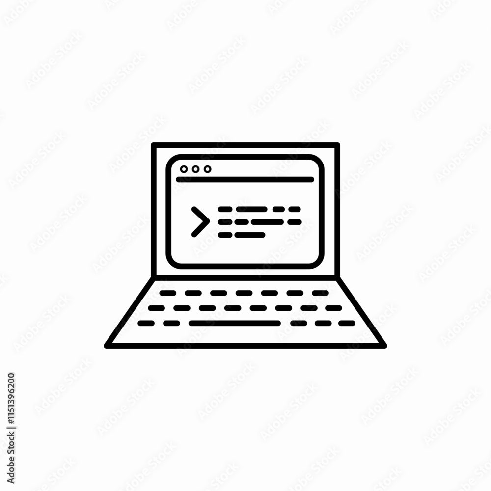 Poster programming development it laptop mouse icon vector sign