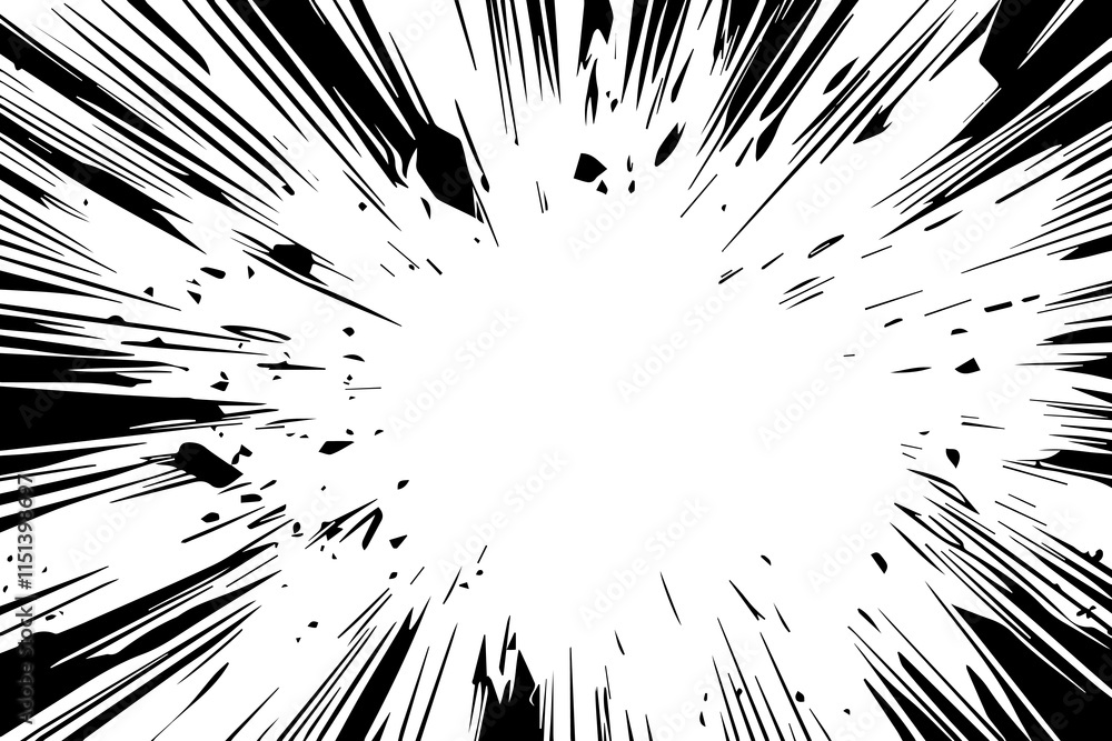 Aufkleber dynamic explosion effect with radiating lines creating sense of motion and energy