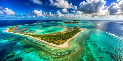 Anegada British Virgin Islands Aerial View: Stunning Worm's Eye Perspective of Pristine Beaches & Coral Reefs