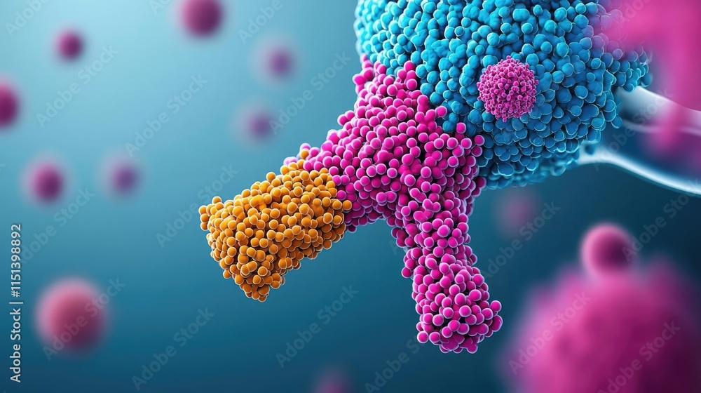 Poster chronic obstructive pulmonary disease idea. colorful illustration of a virus structure under a micro