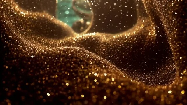 abstract background where shimmering bronze and copper glitter dances in a symphony of light