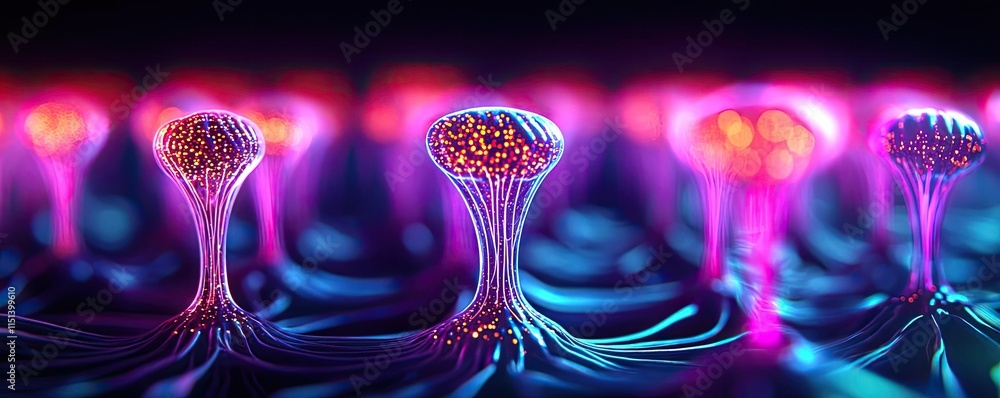 Poster epilepsy disease concept. abstract visual of vibrant forms demonstrating intricate scientific phenom
