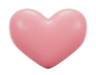 Fototapeta premium soft pink heart, 3d, isolated on a white background