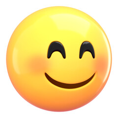 Blushing face 3D png emoticon sticker, transparent background