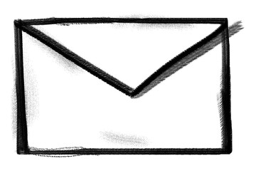 Letter envelope png doodle sticker, email icon, transparent background